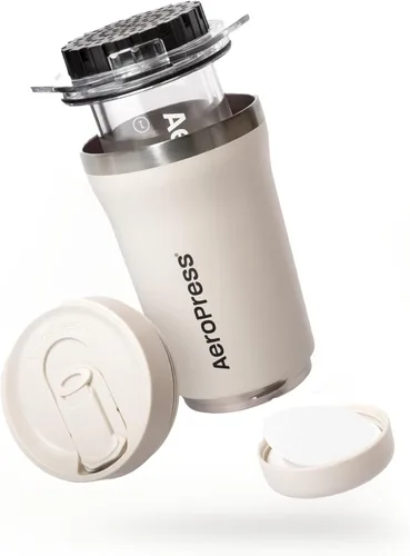 Miniatura 4 de AeroPress Go Plus, Kit pequeño de cafetera portátil, para viajes, camping y oficina, Prensa francesa todo en uno, Hervidor manual estilo prensa Crema