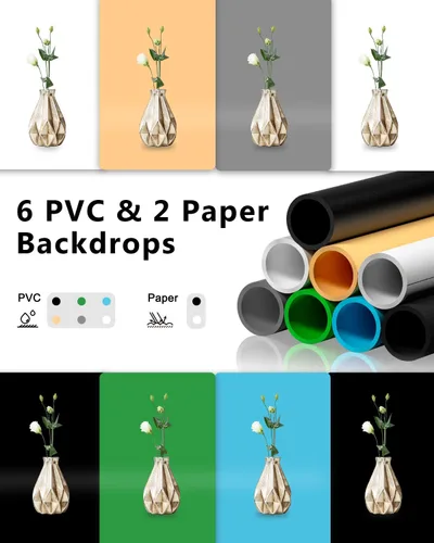 Miniatura 4 de DUCLUS Caja de Luz para Fotografía, Caja de Estudio Fotográfico Portátil de 16x16 Pulgadas con 160 Luces LED Ajustables, 6 Fondos de PVC y 2