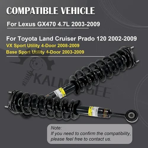 Miniatura 2 de 2 amortiguadores delanteros compatibles con Lexus GX470 4.7L 2003-2009, para Toyota Land Cruiser Prado 120 2003-2009, 48510-69195, 48510-69415