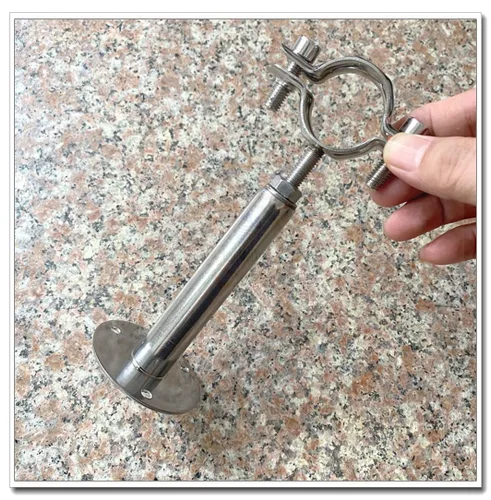 Miniatura 5 de 1 juego de soportes de tubo de montaje en pared de acero inoxidable 304, correas de tubo ajustables para tubo de 0.748-0.866 in, altura de soporte
