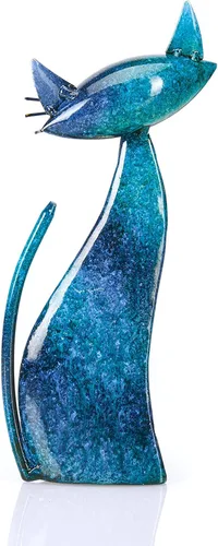 Miniatura 9 de Aayla Estatuas de gato – Juego de 3 pequeñas figuras azules de gatos acuáticos, adorable regalo para los amantes de los gatos, decoración