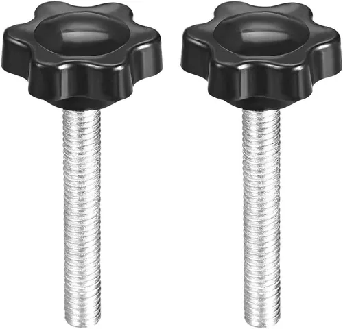 Miniatura 15 de uxcell Perillas de tornillo de sujeción con abrazadera Pomo de estrella M6 x 0.630 in rosca macho 2 piezas