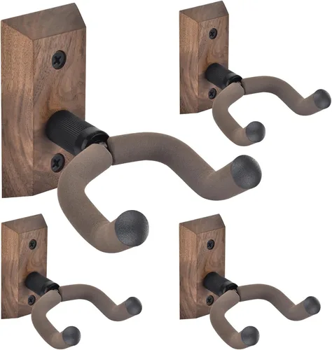 Miniatura 9 de DOMMI Soporte de pared para guitarra 4 unidades, Soporte de guitarra con gancho giratorio suave para guitarras de todos los tamaños, Soporte