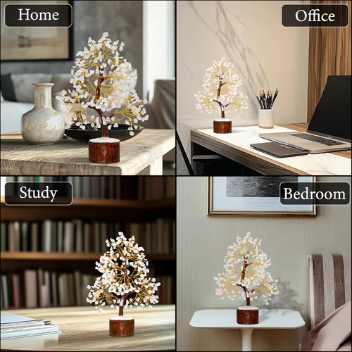 Miniatura 3 de Árbol de la vida de cuarzo transparente para decoración del hogar, la oficina y el escritorio, bonsái hecho a mano para claridad, energía positiva