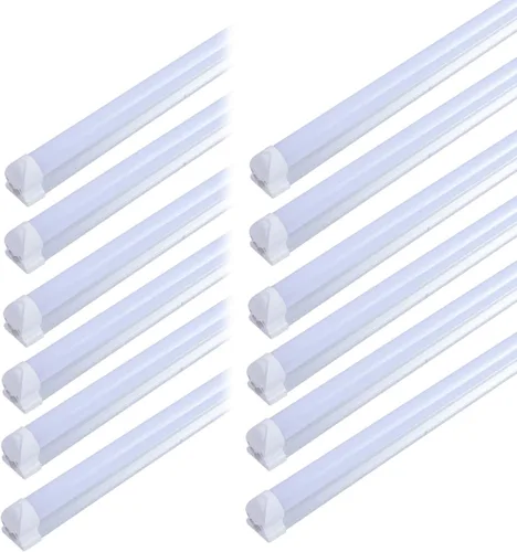 Miniatura 8 de Paquete de 8 lámparas LED T8 de 4 pies para tienda, 24 W, 4 pies, tubo integrado, cubierta lechosa, 6000 K, luz diurna de una sola tira
