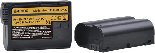 Miniatura 2 de Batmax 2 baterías EN-EL15 EN-EL15B EN-EL15C de 2280mAh para Nikon Z5, Z6, Z6 II, Z7, Z7II D780, D850, D7500, 1 V1, D500, D600, D610, D750, D800