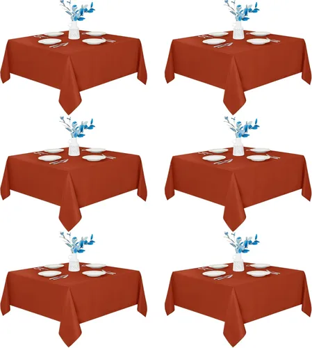 Miniatura 48 de Fitable - Paquete de 6 manteles redondos blancos - 120 pulgadas de diámetro - Manteles resistentes a las manchas y lavables, manteles de poliéster