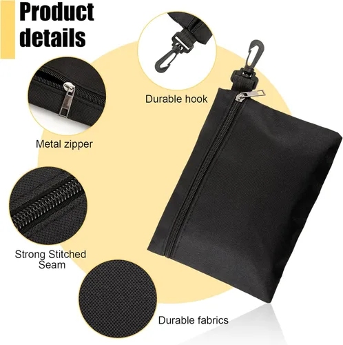 Miniatura 3 de Paquete de 3 pequeñas bolsas de herramientas con cremallera multiusos organizador de almacenamiento duradero 600D Oxford impermeable bolsa
