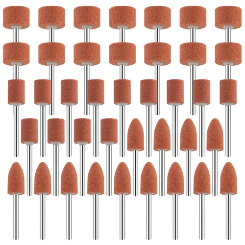 Brocas de lijado para herramienta giratoria Dremel, brocas de taladro de lijado de piedra de esmeril con vástago de 1/8", óxido de aluminio lo