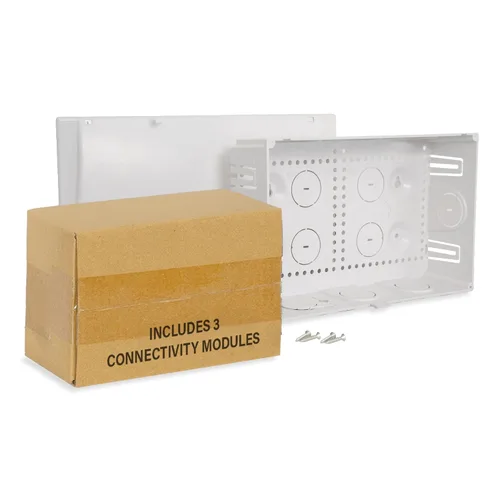 Miniatura 12 de ICC Recinto de cableado estructurado de plástico de 9", recinto multimedia con cubierta, caja de gestión de cables para cableado estructurado