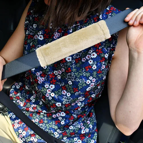 Miniatura 7 de MOONET Paquete de 2 fundas para cinturón de seguridad de automóvil para una conducción más cómoda, funda universal para cinturón de seguridad