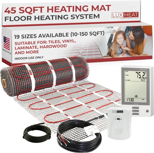 Miniatura 22 de Kit de tapete de calefacción de piso LuxHeat de 10 pies cuadrados – Sistema de calefacción de piso radiante eléctrico de 120V – Sistema de piso