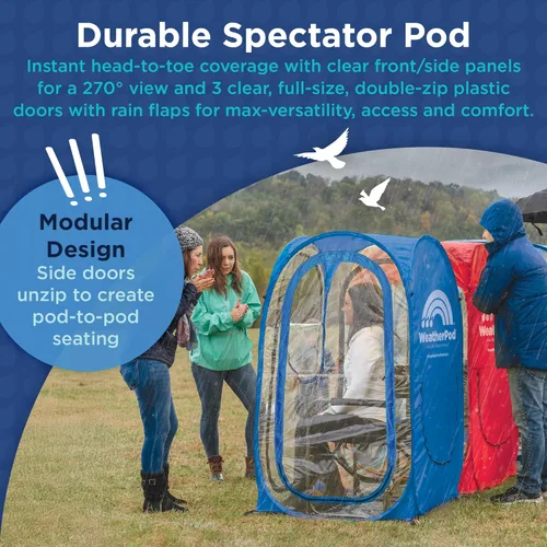Miniatura 6 de WeatherPod® Pop-Up Sports Tent 1-2 Person – Instant Setup MyPod™ Original Shark Tank All-Weather Shelter for Outdoor Sports, Rain, Wind & Cold
