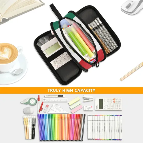 Miniatura 5 de Fisyme Estuche de lápices personalizado con bandera de México, caja de gran capacidad para bolígrafos, bolsa de maquillaje, organizador
