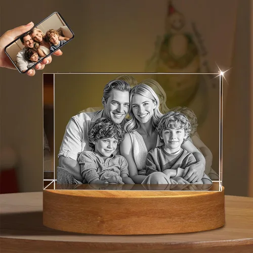 Miniatura 7 de Regalos de cumpleaños personalizados con foto de cristal 3D, regalos de cumpleaños para ella, él, mamá, mujeres, parejas, cristal grabado con láser