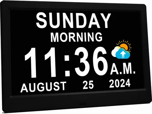 Reloj Digital Extra Grande de 11.5 Pulgadas con 19 Alarmas, Hora Hablada Fuerte, 20 Recordatorios Personalizados, Horario de Verano Automático,