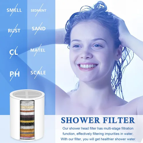 Miniatura 5 de Filtro de ducha de 20 etapas compatible con Aqua bliss SF100 / SF220 cartucho de filtro para agua dura, filtro de ducha de repuesto para cabezal