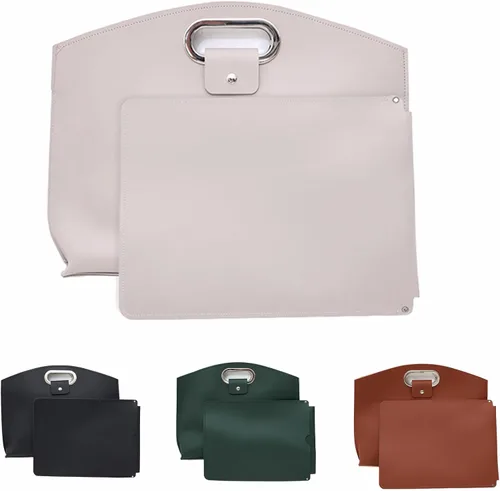 Miniatura 8 de El juego de 2 piezas: sofisticado juego de laptop y bolso de mano de cuero impermeable para negocios, bolso grueso para computadora portátil, juego