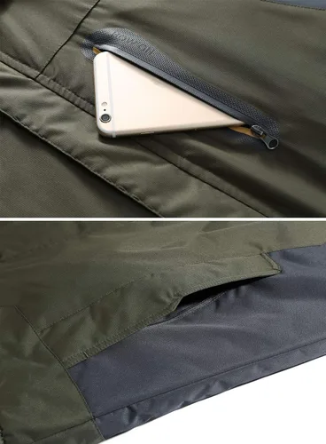 Miniatura 4 de HOW'ON - Chaqueta de invierno con capucha y forro polar, resistente al viento, impermeable, abrigo para montaña