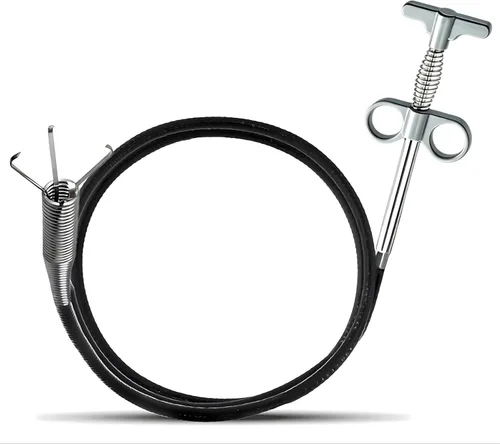 Miniatura 11 de Herramienta flexible para eliminar obstrucciones de drenaje, extralarga para fontanería con pinza de agarre de 4 puntas, alcanzador de resorte