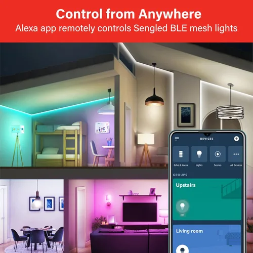 Miniatura 5 de Sengled Foco de luz, emparejamiento automático S1 con dispositivos Alexa, cambio de color, luz inteligente que funciona, iluminación inteligente