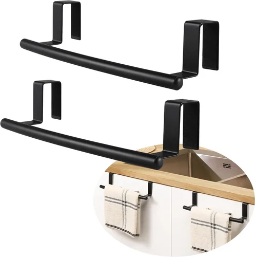 Miniatura 11 de KES Toallero sobre la puerta del gabinete, soporte para toallas de cocina, barra para toallas de cocina sobre la puerta del gabinete SUS304 acero