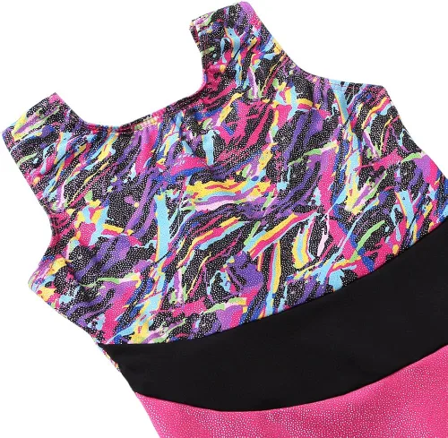 Miniatura 3 de HOZIY Leotardos de gimnasia para niñas y niños, cinta de copo de nieve, azul, morado, rosa intenso brillante, Rosa encendido
