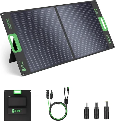 EBL Panel solar portátil de 100 W para estación de energía, cargador solar plegable de 18 V para Jackery/Ecoflow/Bluetti/GRECELL, cargador de