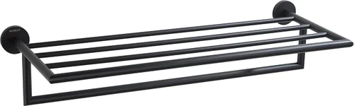 Miniatura 5 de Toalleros para baño, toallero negro mate, soporte para toallas de baño montado en la pared, barra de toalla de estilo hotel moderno de 26 pulgadas