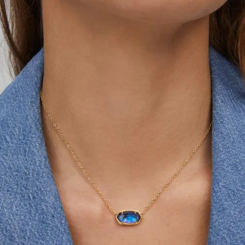 Miniatura 18 de Kendra Scott - Collar Elisa con dije para mujer, joyería de moda, chapado en oro de 14 quilates
