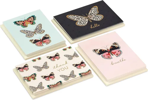 Miniatura 4 de Hallmark Surtido de tarjetas de mariposa (24 tarjetas en blanco con sobres) Thank You, Breathe, Hello
