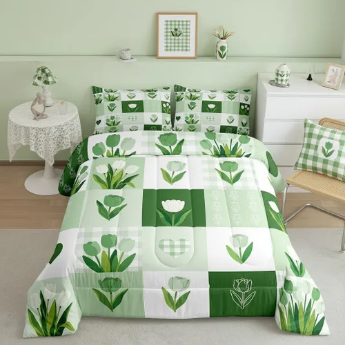 Miniatura 32 de Castle Fairy Rose Lipstick Bedding Set Elegant Quilted Comforter Set Twin Size,Women Cosmetic Duvet Insert with 1 Pillow Sham for Kids Boys Girls