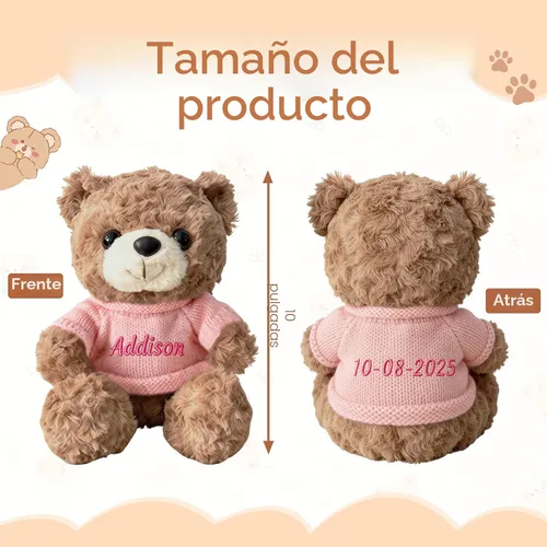 Miniatura 7 de Oso de peluche personalizado con nombre bordado personalizado, animal de peluche suave de 10/12/16 pulgadas, día de San Valentín, cumpleaños