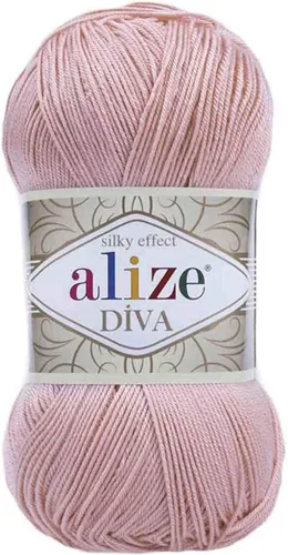 Miniatura 23 de Alize Diva Silk Effect 100% hilo acrílico de microfibra, 1 madejas de bola de 3.53 oz 383yds color (1 - crema)