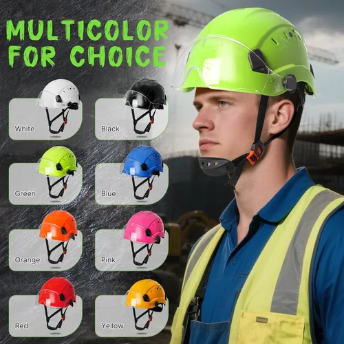 Miniatura 8 de AOLAMEGS Casco Duro de Seguridad ABS – Casco de Seguridad Aprobado ANSI Z89.1 con Visera Ajustable Ventilado para Hombres Mujeres Adultos Cascos