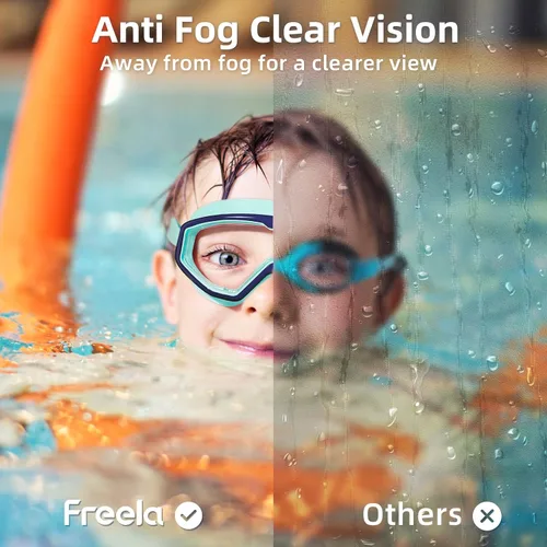 Miniatura 5 de Freela Gafas de natación transparentes para niños de 3 a 15 años, antiniebla, sin fugas, para piscina, playa, natación