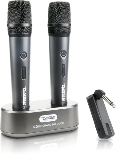 Miniatura 6 de El micrófono inalámbrico platino para entrada de micrófono UHF Metal Dynamic Handheld Micrófono multiusos con receptor recargable Rango de 160 pies