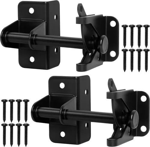 Miniatura 9 de Pestillo de puerta de autobloqueo para valla de madera, pestillo de valla de gravedad automática resistente para puerta de metal de madera, hardware