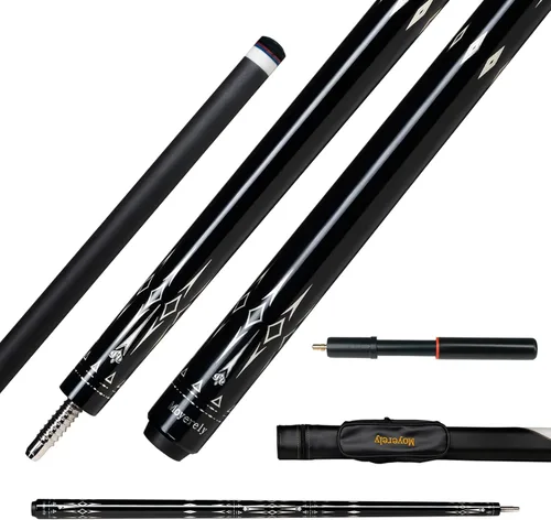 Miniatura 25 de Taco de billar de fibra de carbono de Moyerely, palo de taco de 11.8mm/12.5mm de baja deflexión, palo de piscina profesional con estuche
