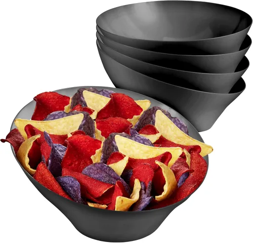 Miniatura 8 de Cuencos de servir de plástico transparente de 54 onzas (paquete de 4) Platos grandes desechables para dulces, recipientes de bufé para papas fritas