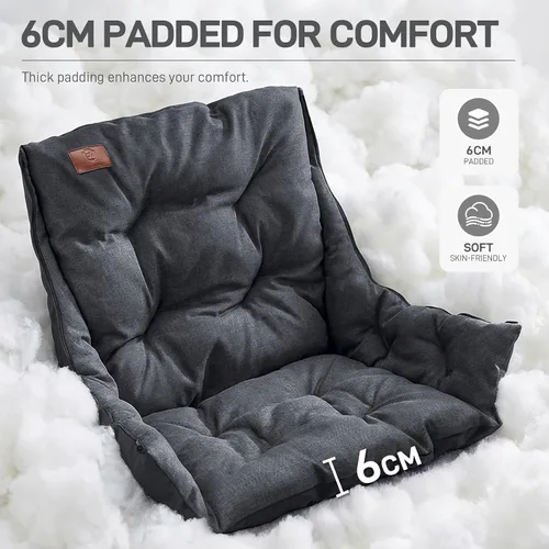 Miniatura 5 de EVER ADVANCED Silla de campamento XL con cojín desmontable, silla de malla para adultos, plegable, de gran tamaño, con bolsillo de malla enfriadora