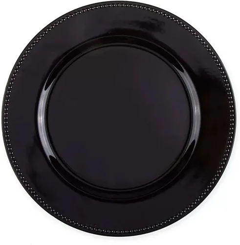 Miniatura 7 de Efavormart - 6 platos de carga redondos con cuentas negras de 13 pulgadas para decoración de mesa, vacaciones, boda, catering, decoración de eventos