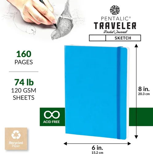 Miniatura 3 de Cuaderno de bocetos Travelers Dot Grid Pentalic Art, libre de ácidos