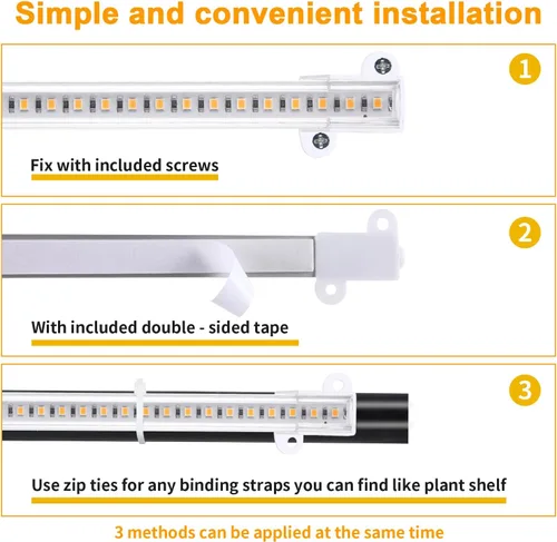 Miniatura 5 de Tiras de Luz LED para Crecimiento de Plantas de 8.6'', Espectro Completo 3500K Luz de Crecimiento para Plantas de Interior con Temporizador de Cálido