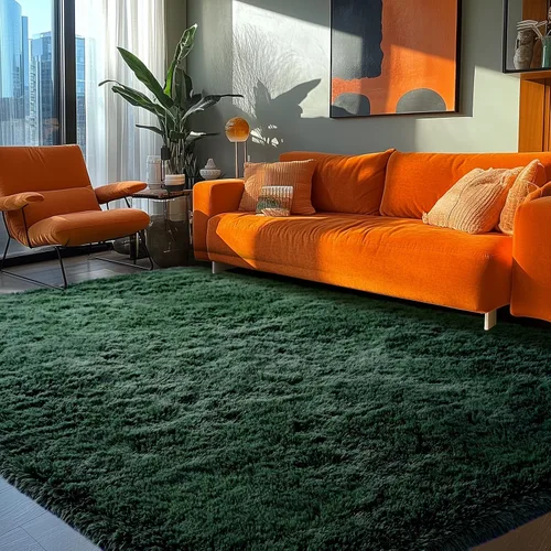 Miniatura 16 de Topmaxcs Alfombra de Área de Pelo Largo Negro para Dormitorio: 8x10 Alfombras de Área de Pelo Largo Esponjosas para Sala de Estar- Alfombras