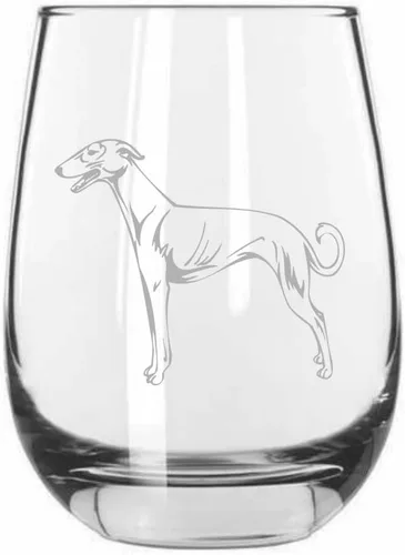 Miniatura 205 de Sakhalin Husky Dog - Copa de vino grabada personalizada de 15.25 onzas sin tallo