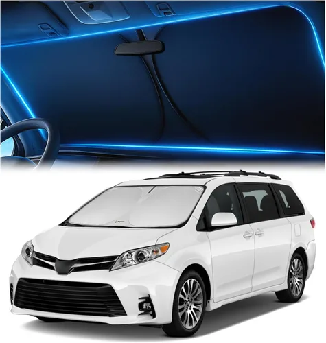 Miniatura 42 de Parasol para parabrisas para Honda Civic 2022 2023 2024 2025 2026 – Tecnología innovadora sin paso de luz, recorte para espejo, bloquea el 99%