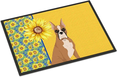 Miniatura 129 de Caroline's Treasures WDK5313MAT Airedale Terrier - Tapete para puerta delantera de 18 x 27 pulgadas, diseño de girasoles de verano, para entrada