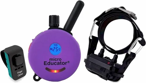 Miniatura 9 de Collar de entrenamiento humano para perros Educator E-Collar con control remoto, 100 niveles seguros de estimulación por toque, luz nocturna, Púrpura