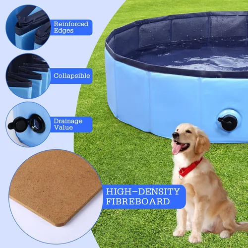 Miniatura 3 de Eooqi Piscina plegable para perros, bañera portátil para mascotas y piscina infantil, bañera plegable para cachorros, perros pequeños, medianos